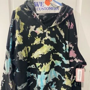 NWT - waffle material, tie dye hoodie 3xl